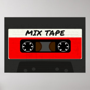 Red Mix Tape - 80s And 90s Retro Inspired Gift Poster