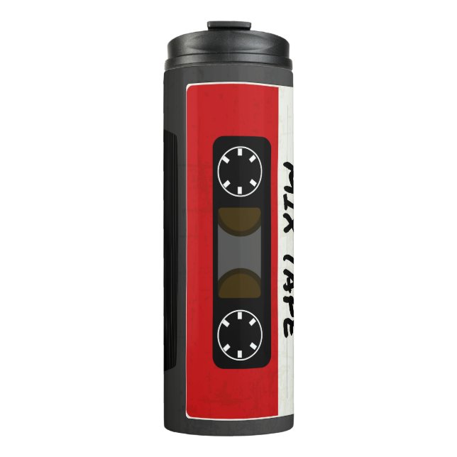 Red Mix Tape - 80s And 90s Retro Inspired Gift Thermal Tumbler (Front)