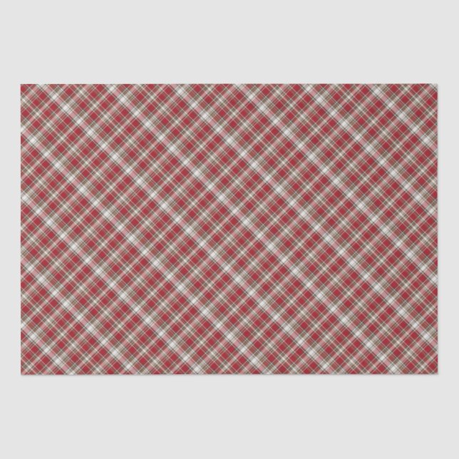Red, Mocha & Cream Plaid	 Tissue Paper (Front)