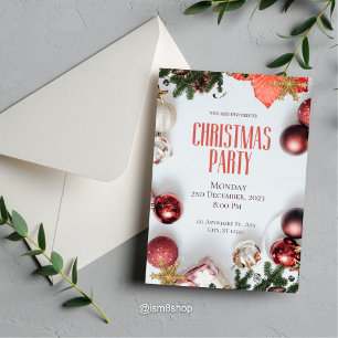 Red Modern Christmas Party Invitation