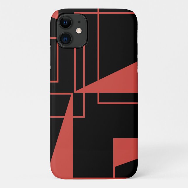 Red, modern, dynamic, trendy geometric pattern Case-Mate iPhone case (Back)
