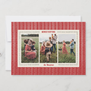 Red Modern Farmhouse Holiday Photo Card