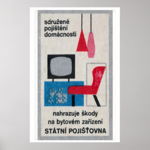 Red Modern Furniture - Matchbox Print - Aesthetic