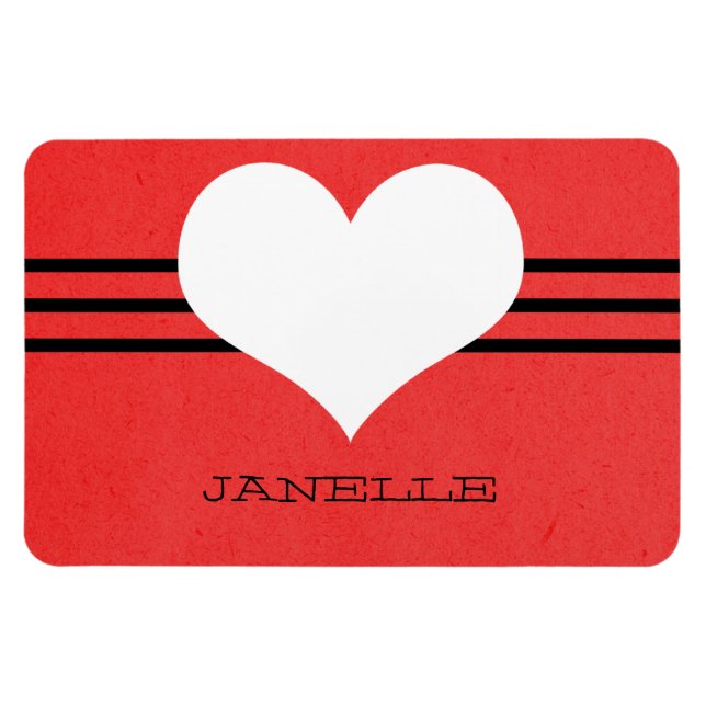 Red Modern Heart Flexi Magnet (Horizontal)