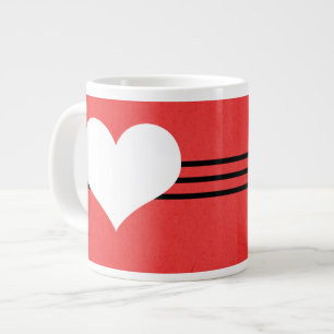 Red Modern Heart Jumbo Mug