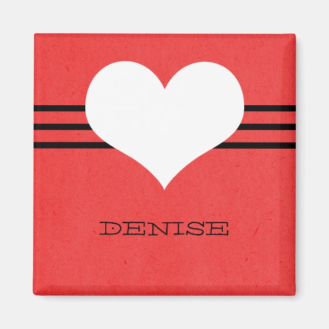 Red Modern Heart Magnet (Front)