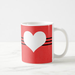 Red Modern Heart Mug