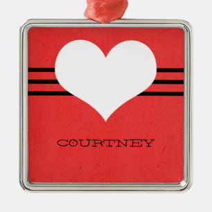 Red Modern Heart Ornament