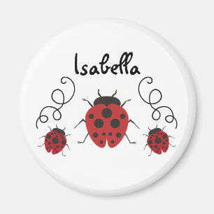 Red Modern Ladybug Personalize it Magnet