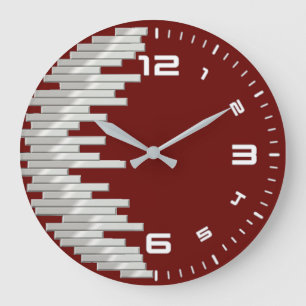 Red modern large clock