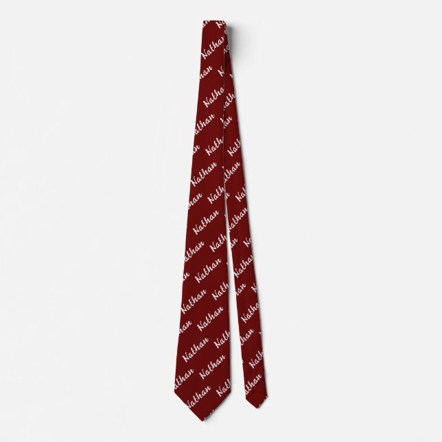 Red Modern Monogrammed Minimal Simple Classic Tie (Front)