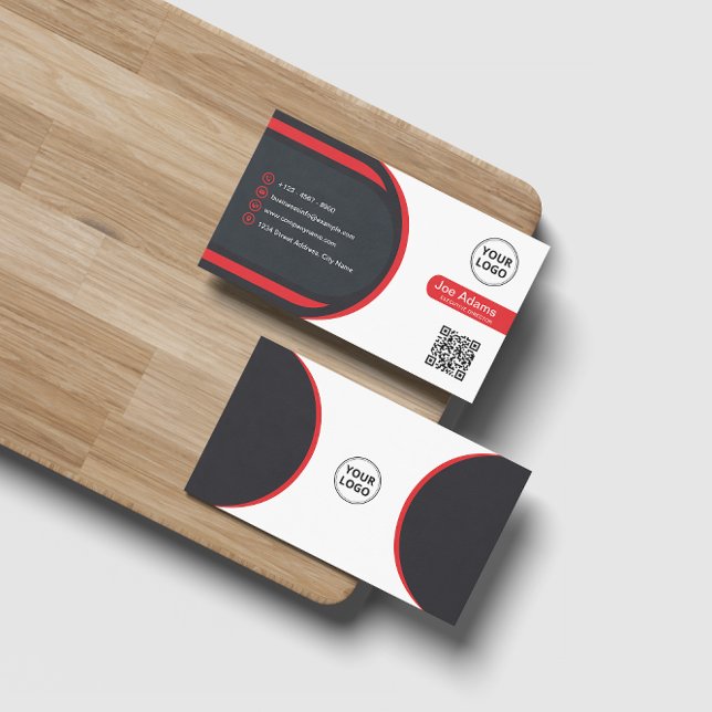 Red Modern Professional Corporate Scannable Business Card (Creator Uploaded)