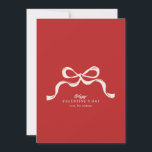 red modern retro bow non photo Happy Valentine's Holiday Card<br><div class="desc">***this design is part of a matching collection*** _______________________ this design template is fully editable / customisable by you the customer - click personalise further button if you wish to move, add, delete, or make significant changes to the design _______________________ *if you have any DESIGN questions or need more designs...</div>