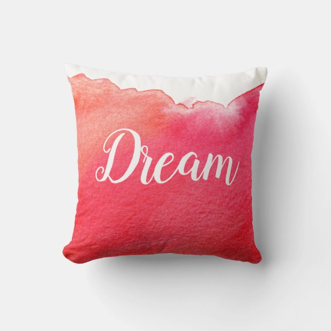 Red modern simple watercolor design with dream cushion (Front)