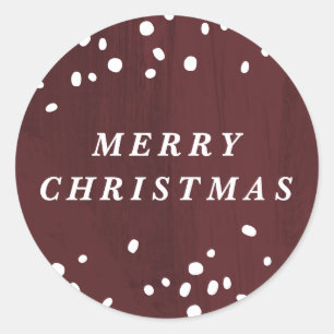 Red Modern Snow Globe Merry Christmas Sticker