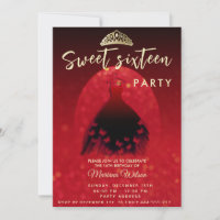 Red Modern spotlight bokeh butterfly dress tiara