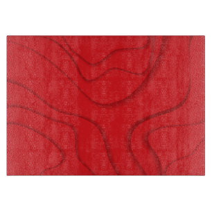 Red, modern, trendy, cool paper cut style art cutting board