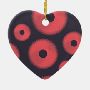 Red, modern, urban, fun abstract geometric graphic ceramic ornament
