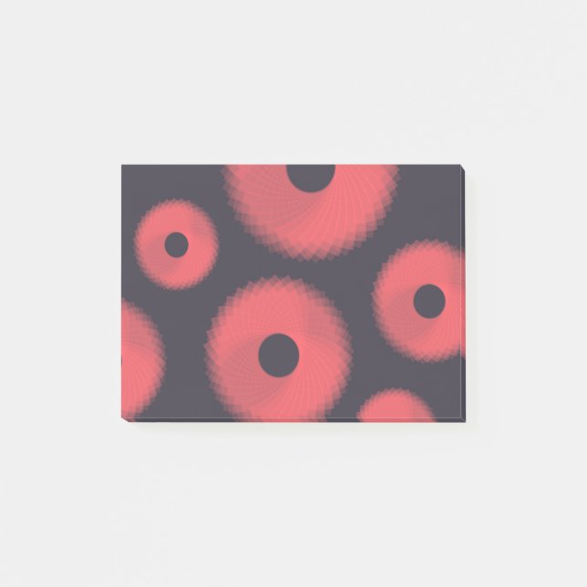 Red, modern, urban, fun abstract geometric graphic post-it notes (Front)