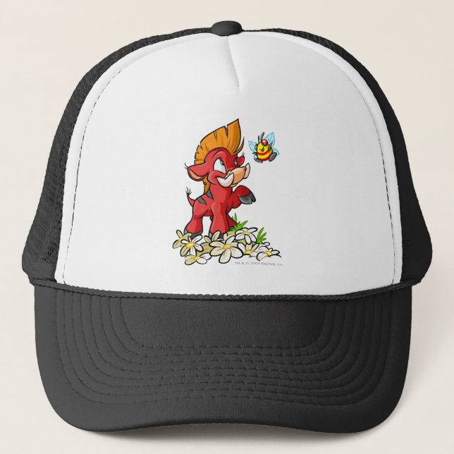 Red Moehog and Buzz Trucker Hat (Front)