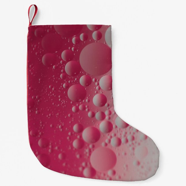 Red molecules illustration small christmas stocking (Front)