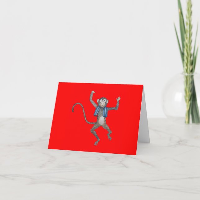 Red Monkey Notecards (Front)