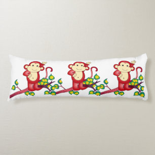 Red Monkeys Animal Body Pillow