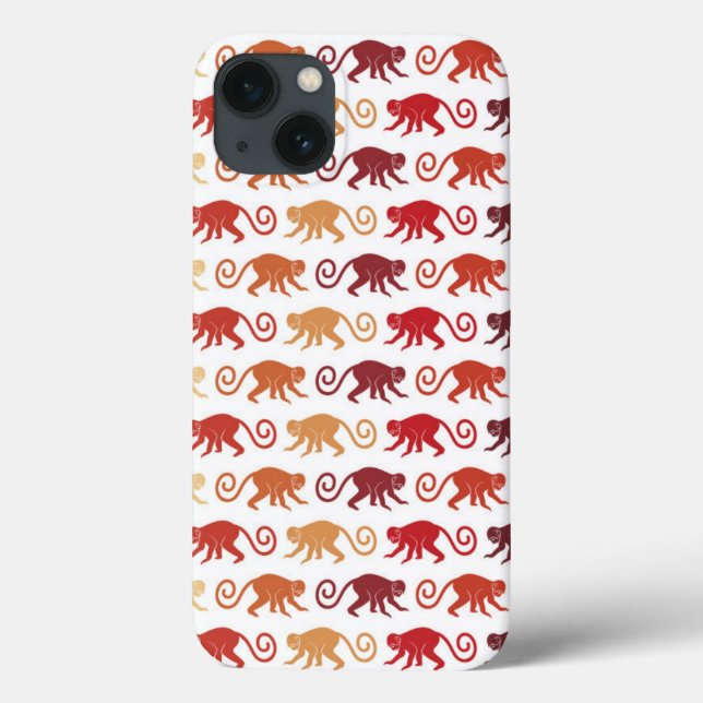 Red Monkeys Pattern Case-Mate iPhone Case (Back)