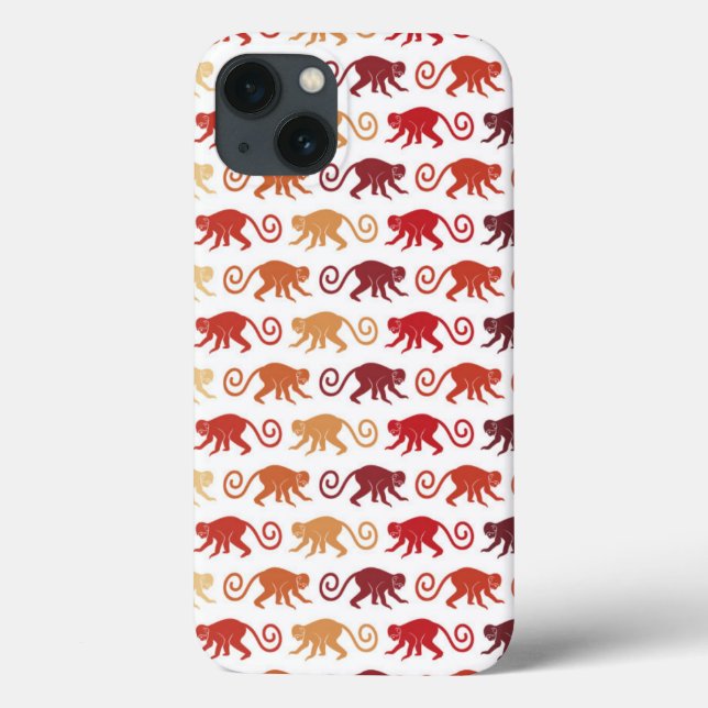 Red Monkeys Pattern Case-Mate iPhone Case (Back)