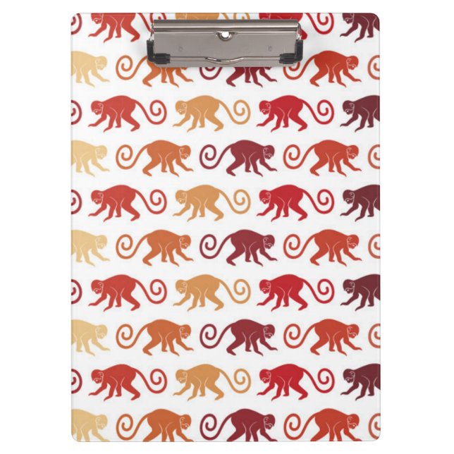 Red Monkeys Pattern Clipboard (Front)