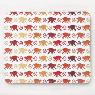 Red Monkeys Pattern Mouse Pad