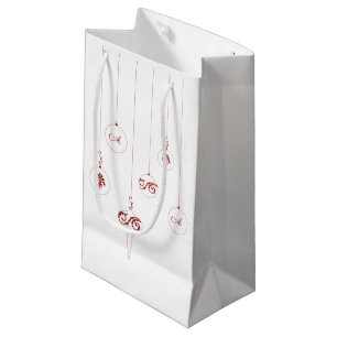 Red Monogram Bauble Hanging Ornaments Gift Bag