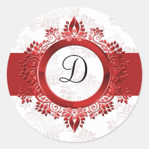 red monogram envelope seal