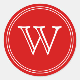 Red Monogram Envelope Seals Favour Tags