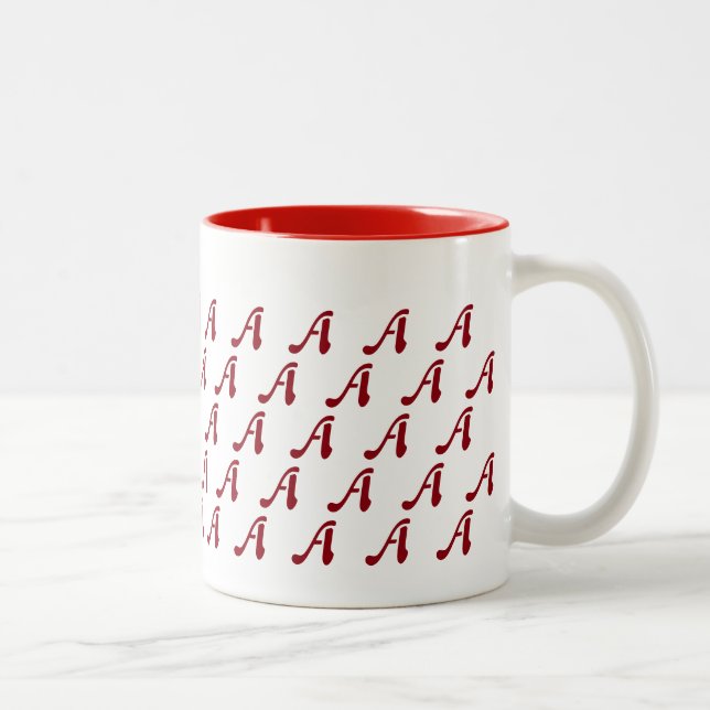 Red Monogram Pattern Mug (Right)