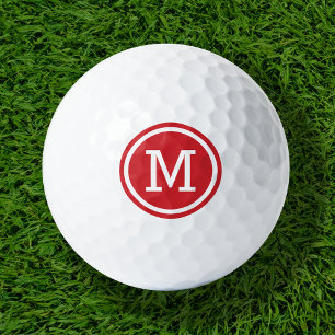 Red Monogram Personalised Golf Balls