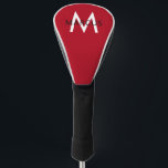 Red Monogram Personalised Modern Driver Golf Head Cover<br><div class="desc">Personalised Name and Initial Letter Golf Club Driver Cover with a Monogram in a classic sans serif font in red,  black,  and white for a sophisticated and sharp golf accessory to protect your clubs. Custom Driver Covers are great gifts for dads,  grads,  grandpas,  husbands,  or groomsmen.</div>