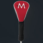 Red Monogram Personalised Modern Driver Golf Head Cover<br><div class="desc">Personalised Name and Initial Letter Golf Club Driver Cover with a Monogram in a classic sans serif font in red,  black,  and white for a sophisticated and sharp golf accessory to protect your clubs. Custom Driver Covers are great gifts for dads,  grads,  grandpas,  husbands,  or groomsmen.</div>