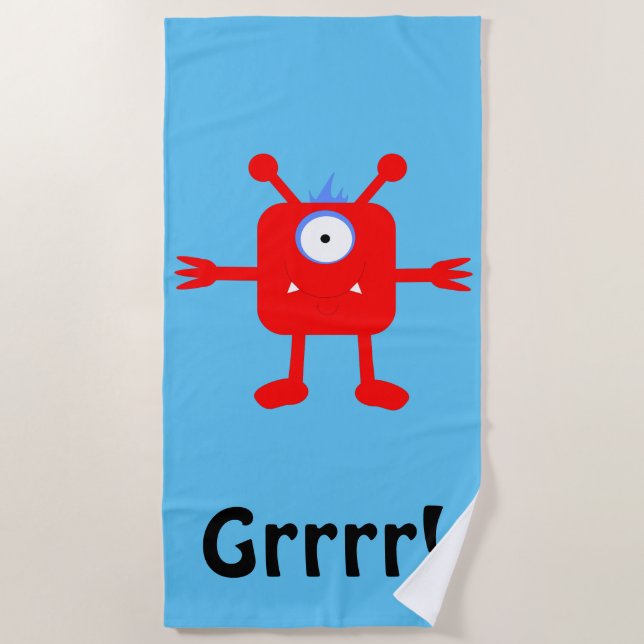 Red Monster - Beach Blanket (Front)