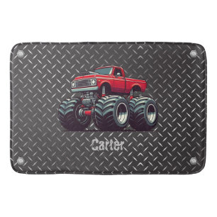 Red monster truck  bath mat