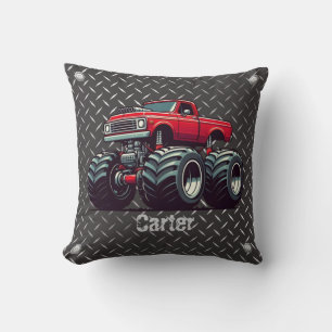 Red monster truck cushion