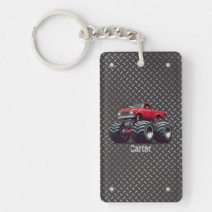 Red monster truck  key ring