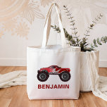 Red Monster Truck Kids Tote Bag<br><div class="desc">Cool monster truck theme tote bag.</div>