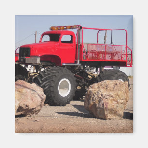 Red Monster Truck Magnet