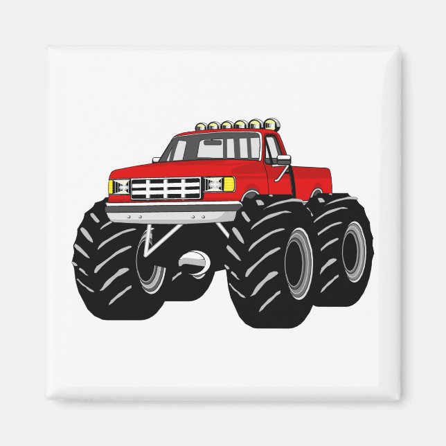 RED MONSTER TRUCK MAGNET (Front)
