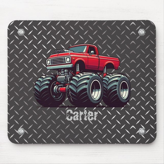 Red monster truck  mouse pad (Front)