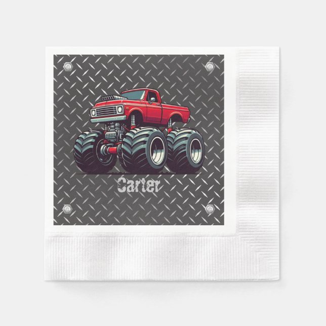 Red monster truck  napkin (Front)