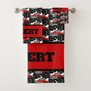 Red Monster Truck: ROBERT Bath Towel Set