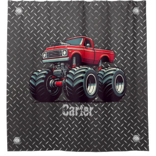 Red monster truck  shower curtain