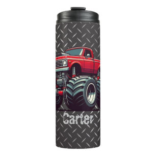 Red monster truck  thermal tumbler